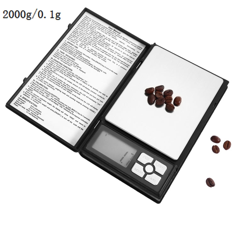 MH-1108 Notebook Shape High Precision Electronic Diamond Gold Jewelry Scale (0.1g~2000g), Excluding Batteries, MH-1108 2000g