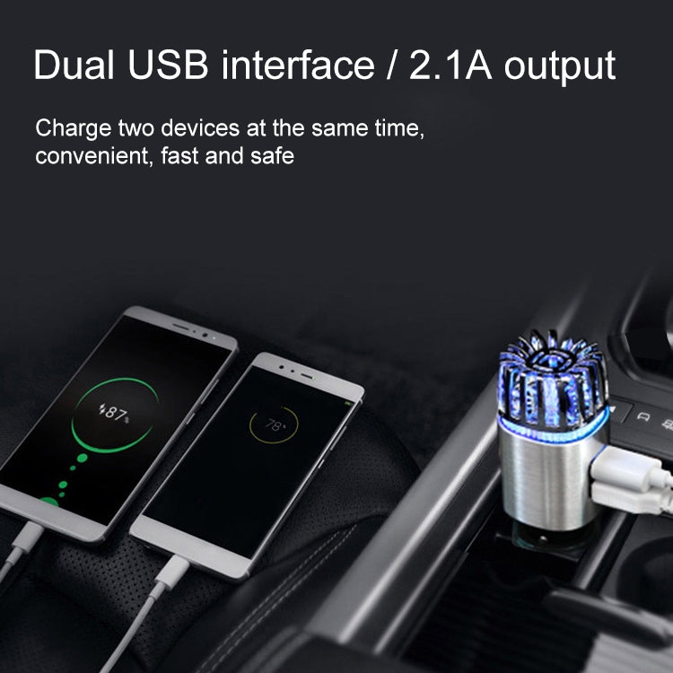 2 in 1 Car Negative-ion Aromatherapy Air Purifier Humidifier + Dual USB Port Car Charger
