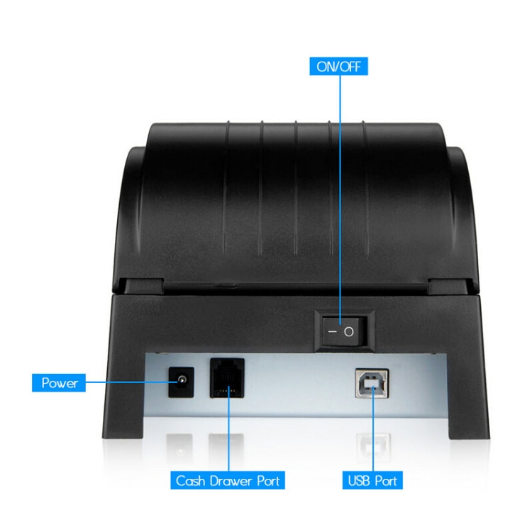 طابعة إيصالات حرارية محمولة POS-5890T بسرعة 90 مم/ثانية، متوافقة مع أوامر ESC/POS، POS-5890T/أسود، POS-5890T/أبيض