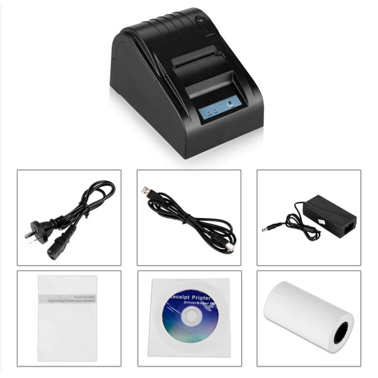 طابعة إيصالات حرارية محمولة POS-5890T بسرعة 90 مم/ثانية، متوافقة مع أوامر ESC/POS، POS-5890T/أسود، POS-5890T/أبيض