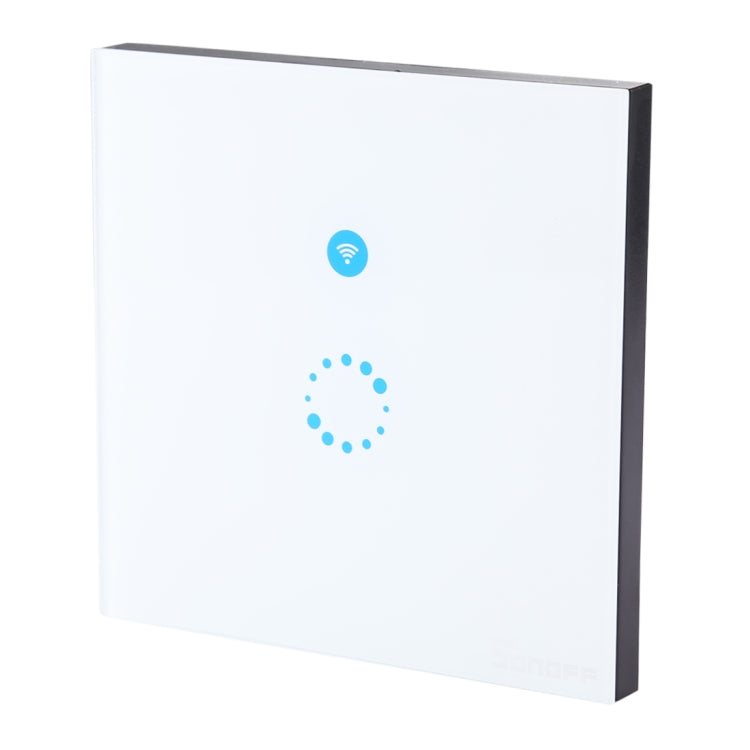 Sonoff Touch 86mm 1 Gang Tempered Glass Panel Wall Switch Smart Home Light Touch Switch, Compatible with Alexa and Google Home, AC 90V-250V 400W 2A, 86mm