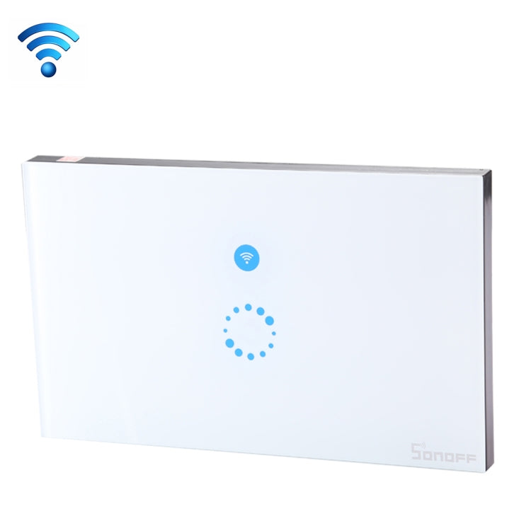 Sonoff Touch 120mm 1 Gang Tempered Glass Panel Wall Switch Smart Home Light Touch Switch, Compatible with Alexa and Google Home, AC 90V-250V 400W 2A, 120mm