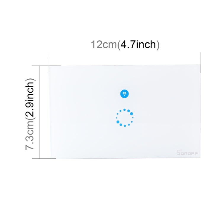Sonoff Touch 120mm 1 Gang Tempered Glass Panel Wall Switch Smart Home Light Touch Switch, Compatible with Alexa and Google Home, AC 90V-250V 400W 2A, 120mm