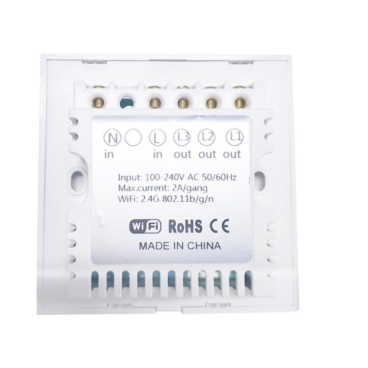 WS-UK-02 EWeLink APP & Touch Control 2A 2 Gangs Tempered Glass Panel Smart Wall Switch, AC 90V-250V, UK Plug, 2 Gangs