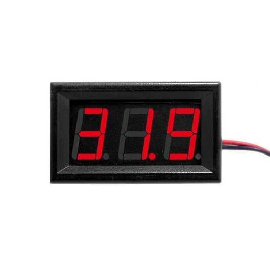 10 PCS 0.56 inch 2 Terminal Wires Digital Voltage Meter with Shell, Color Light Display, Measure Voltage: DC 4.5-30V
