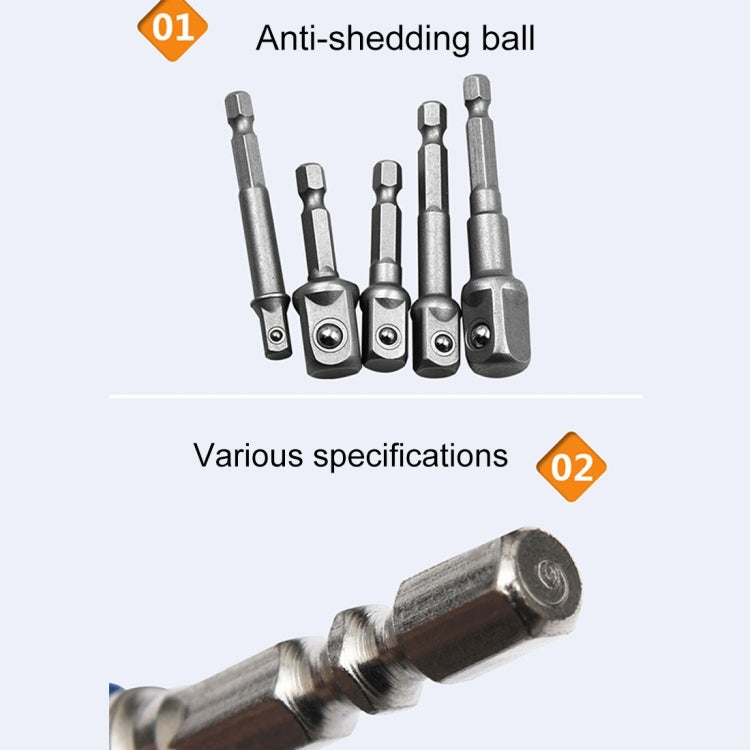 3 PCS/Set Socket Bit Extension Bar Hex Shank Adapter Drill Nut Driver Power Drill Bit(1/4, 3/8, 1/2 inch), Length:65-73mm, 3 PCS/Set Length:65-73mm