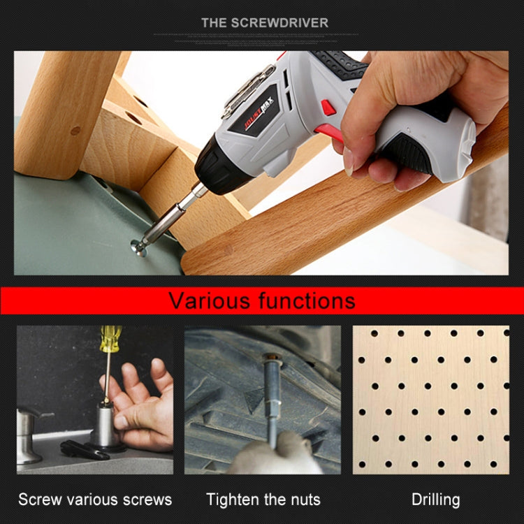 4.8V Multi-functional Household Electric Screwdriver Electric Drill Electric Screwdriver Set US Plug, US Plug