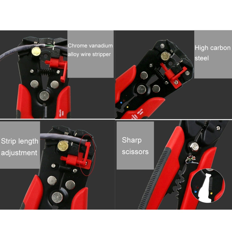 5 in 1 Multifunctional Cable Wire Stripper Cutter Crimper Self-Adjusting Terminal Crimping Stripping Plier Tools, Random Color Delivery, 5 in 1