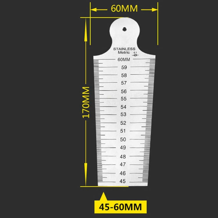 Wedge Feeler Gap 45-60mm Stainless Steel Ruler Inspection Taper Gauge Metric Imperial Measure Tool, 45-60mm Metric Imperial