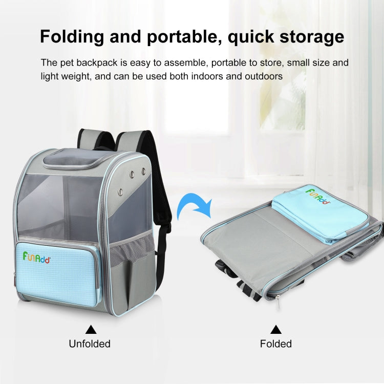 FUNADD Fold Breathable Pet Backpack Outdoor Shoulders Cat Bag, Pet Backpack