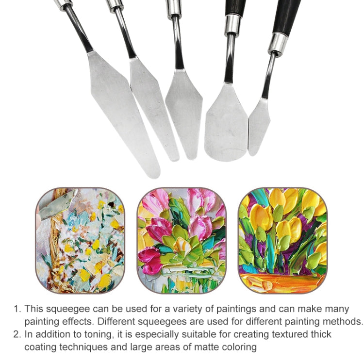 5 in 1 QST EXPRESS Art Supplies Paint Toning Stainless Steel Scraper, 5 in 1 (Black)