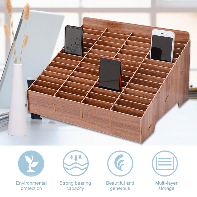 Wooden Multi-cell Mobile Phone Film Stand Desktop Display Rack, 60 Grids, Size: 41.7x34.5x23cm, 60 Grids, Pink, 60 Grids, Green, 60 Grids, Blue