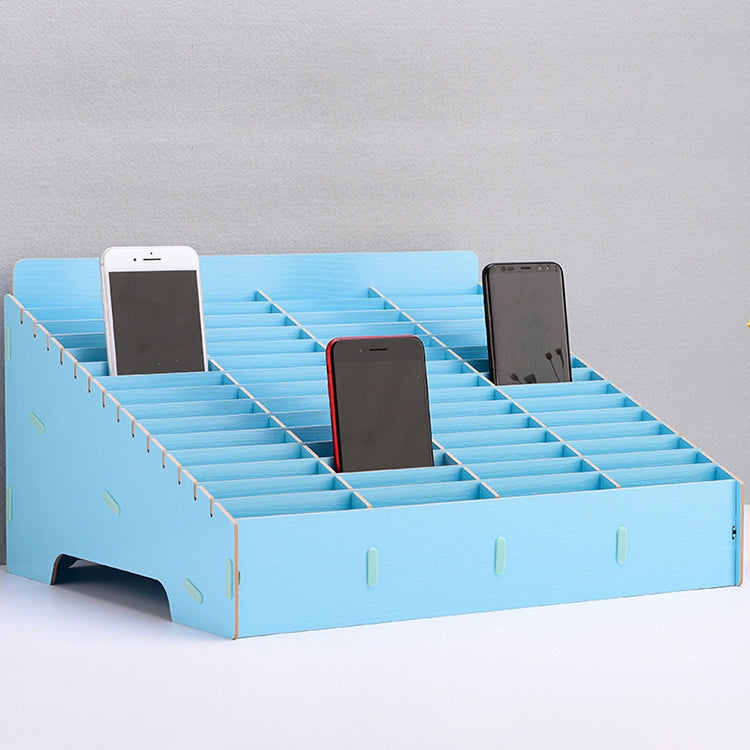 Wooden Multi-cell Mobile Phone Film Stand Desktop Display Rack, 60 Grids, Size: 41.7x34.5x23cm, 60 Grids, Pink, 60 Grids, Green, 60 Grids, Blue