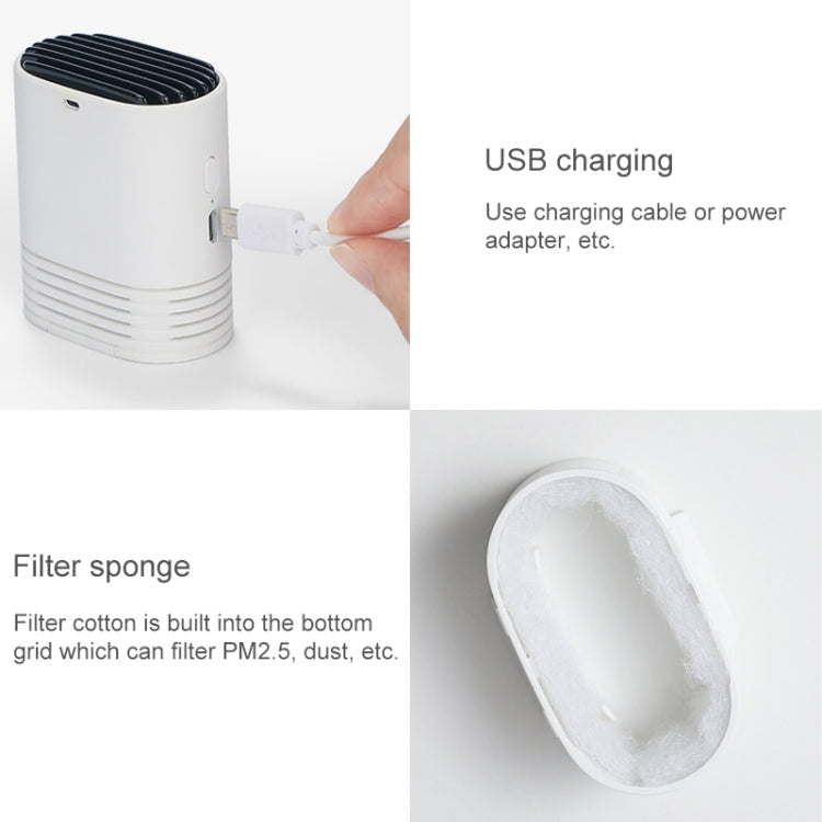 جهاز تنقية الهواء المحمول HE-K001 ذو الرقبة المعلقة، قابل لإعادة الشحن عبر USB، يزيل الفورمالديهايد، ويسهل حمله في المنزل