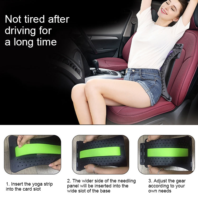 Lumbar Traction Stretching Device Posture Corrector Waist Support Spine Pain Relief Back Massage Stretcher, Black Purple, Black Red, Red White, White Green, White Blue, White Purple, Black Green, Black Blue