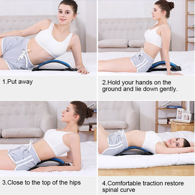 Lumbar Traction Stretching Device Posture Corrector Waist Support Spine Pain Relief Back Massage Stretcher, Black Purple, Black Red, Red White, White Green, White Blue, White Purple, Black Green, Black Blue