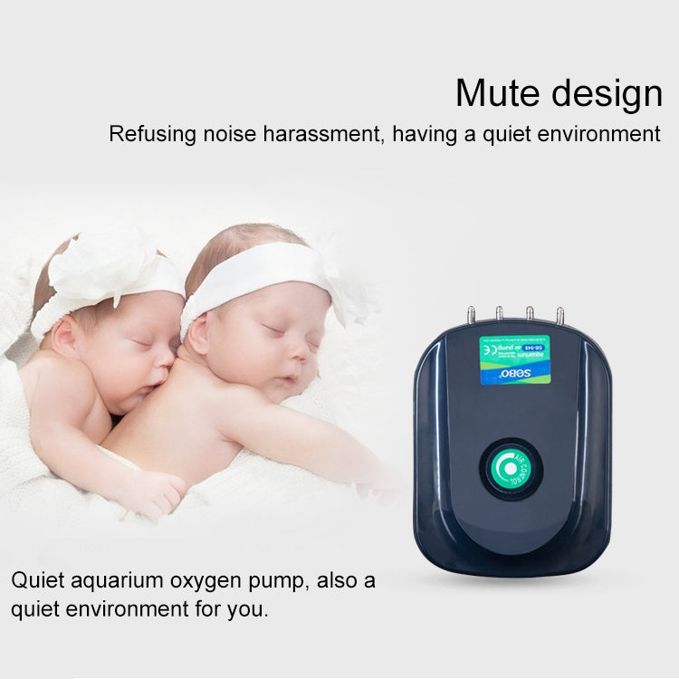 مضخة هواء أكسجين لحوض السمك SOBO SB-988، 12 واط، 4 منافذ، تدفق قابل للتعديل، صامتة، مضخة هواء أكسجين لحوض السمك، SOBO SB-988