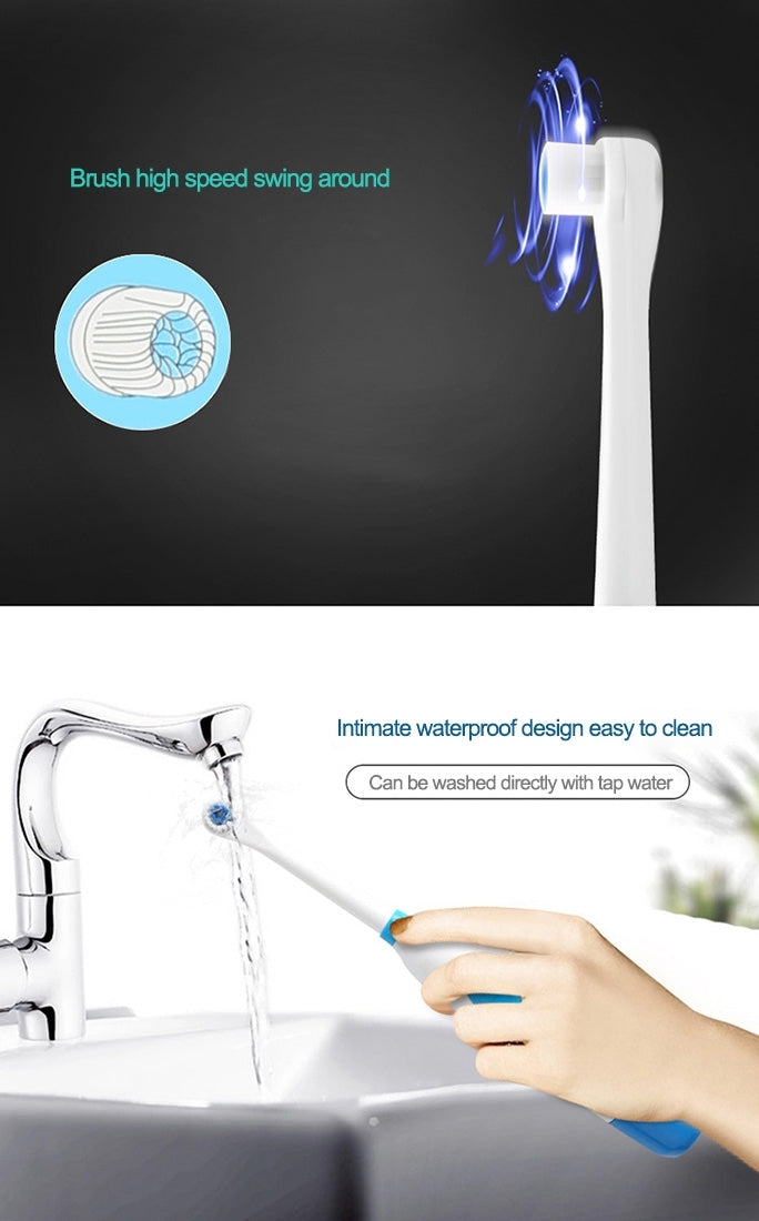 مجموعة فرشاة أسنان كهربائية دوارة مقاومة للماء من Creative Household بقوة 2 واط مع 4 رؤوس فرشاة بديلة وقاعدة، 8500 دورة في الدقيقة