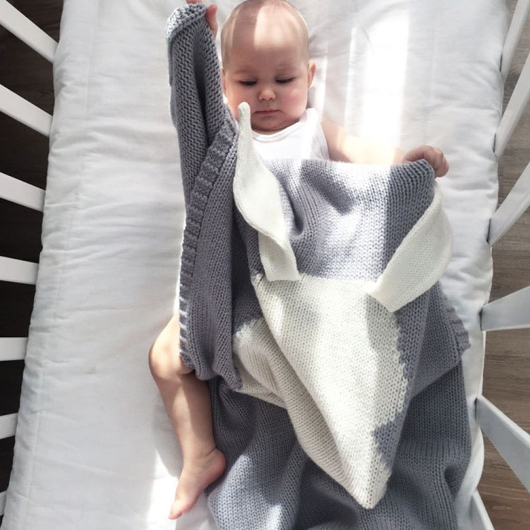 Rabbit Pattern Stereoscopic Ears Baby Knitted Blanket, Rabbit Pattern
