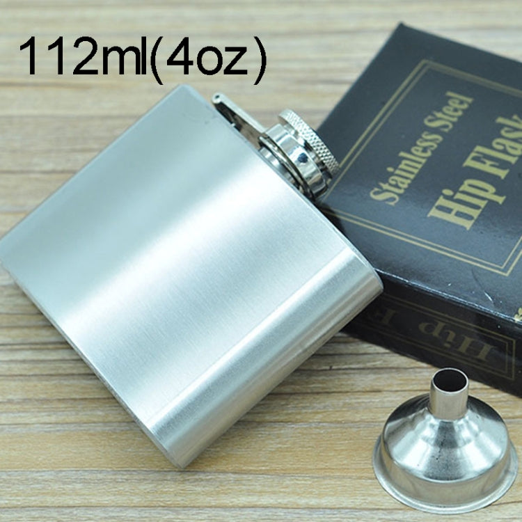 112mL (4oz) Outdoor Sports Handy Home Travel Wild Stainless Steel Portable Hip Flask(with Small Funnel)(Silver 112mL (4oz)), 112mL (4oz)