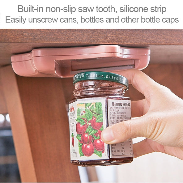 Effortless Bottle Can Opener Under the Kitchen Cabinet Countertop Lid Remover, GX-4003 (Green)