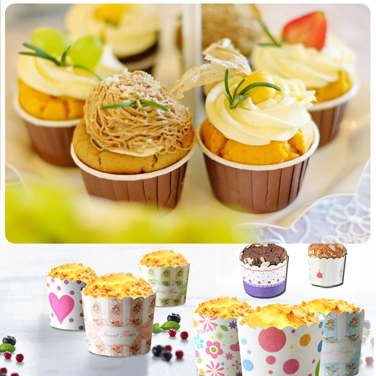 50pcs / Pack Round Lamination Cake Cup Muffin Cases Chocolate Cupcake Liner Baking Cup, Size: 5 x 3.8 x 3cm, 5 x 3.8 x 3cm