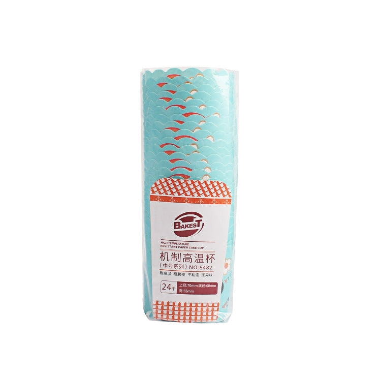24pcs / Pack Round Lamination Cake Cup Muffin Cases Chocolate Cupcake Liner Baking Cup, Size: 7 x 6 x 5.5cm, Random Color Delivery, 6.8 x 5 x 3.9cm