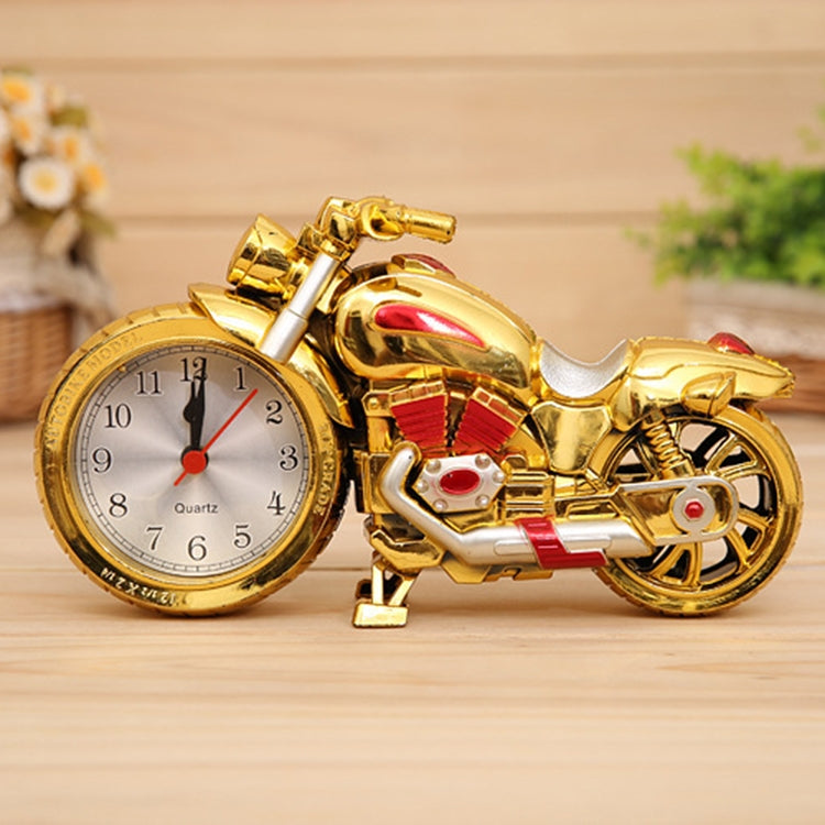 Cartoon Motorcycle Alarm Clock Bedroom Plastic Pointer Alarm Clock, Size: 23*13*6cm, Gold, Gold, Red, Black, Gold, Black