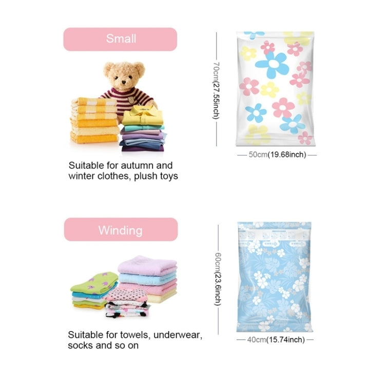 11 PCS Space Saving Sunflowers Pattern Vacuum Storage Bag, Thinken Quilts Clothing Vacuum Seal Storage Bag with a Hand Pump, Including: 3 PCS 80*100 cm,2 PCS 60*80 cm, 3 PCS 50*70 cm, 2 PCS 40*60 cm, 11 PCS Storage Bag