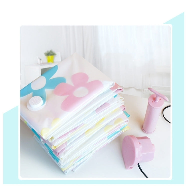 11 PCS Space Saving Sunflowers Pattern Vacuum Storage Bag, Thinken Quilts Clothing Vacuum Seal Storage Bag with a Hand Pump, Including: 3 PCS 80*100 cm,2 PCS 60*80 cm, 3 PCS 50*70 cm, 2 PCS 40*60 cm, 11 PCS Storage Bag