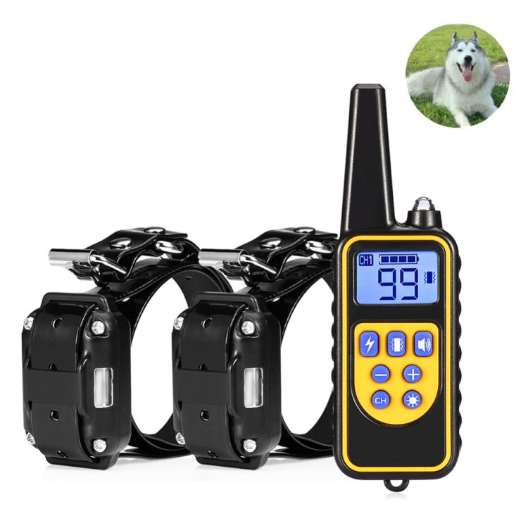 880-2 800 Yards Rechargeable Remote Control Collar Dog Training Device Anti Barking Device, 880-2 Black+Orange, 880-2 Black Black