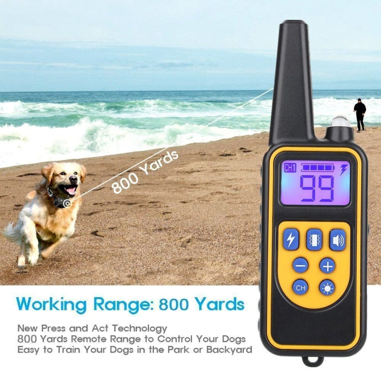 880-2 800 Yards Rechargeable Remote Control Collar Dog Training Device Anti Barking Device, 880-2 Black+Orange, 880-2 Black Black