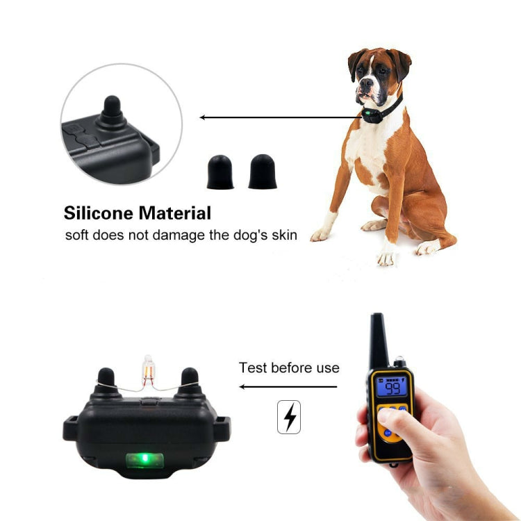 880-2 800 Yards Rechargeable Remote Control Collar Dog Training Device Anti Barking Device, 880-2 Black+Orange, 880-2 Black Black