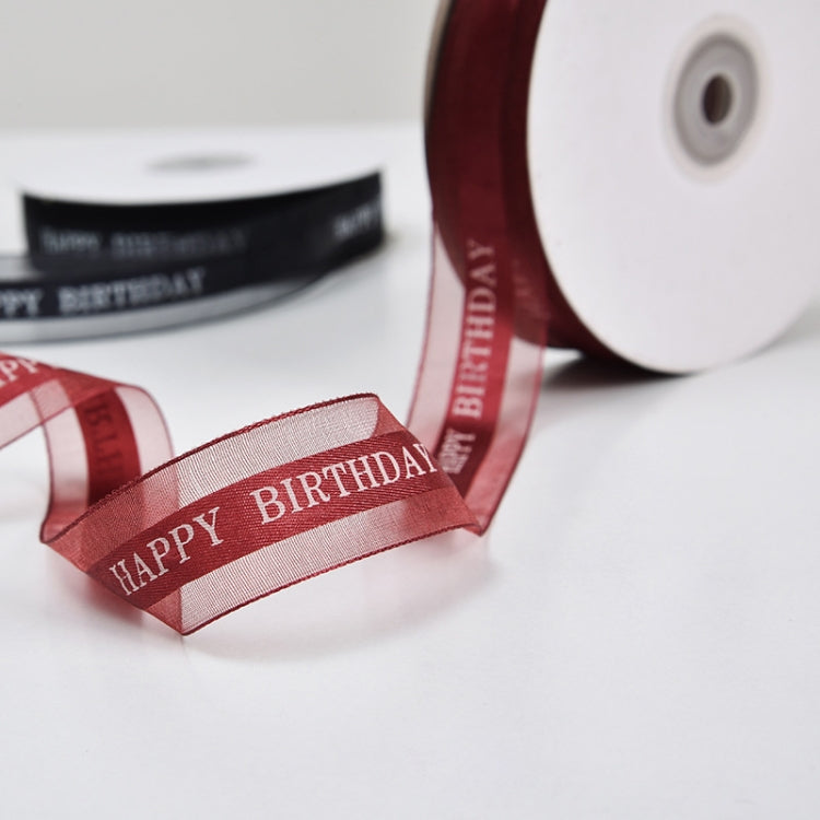 English Letter Colored Printed Ribbons Gift Bouquet Ribbons Bowknot Flowers Packaging Ribands , Size: 45m x 2.5cm, Color Satin Ribbons 4