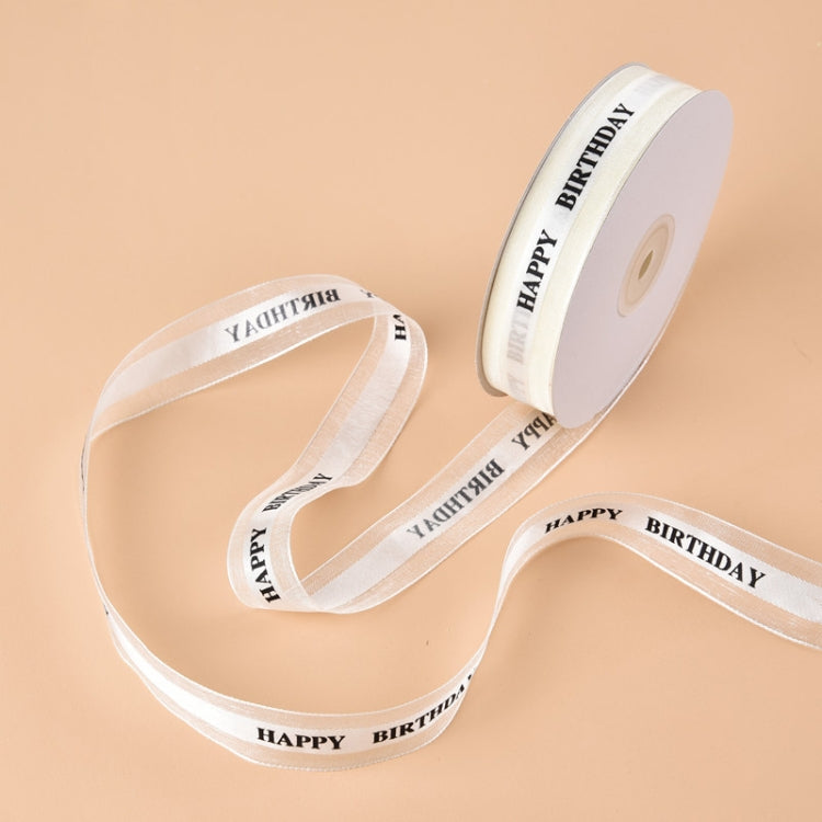 English Letter Colored Printed Ribbons Gift Bouquet Ribbons Bowknot Flowers Packaging Ribands , Size: 45m x 2.5cm, Color Satin Ribbons 4