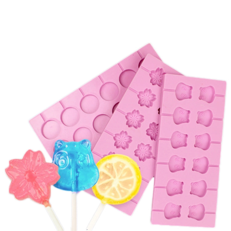 12-Capacity DIY Silicone Chocolate Molds(Lollipop Shape), Cow Shape, Lollipop Shape