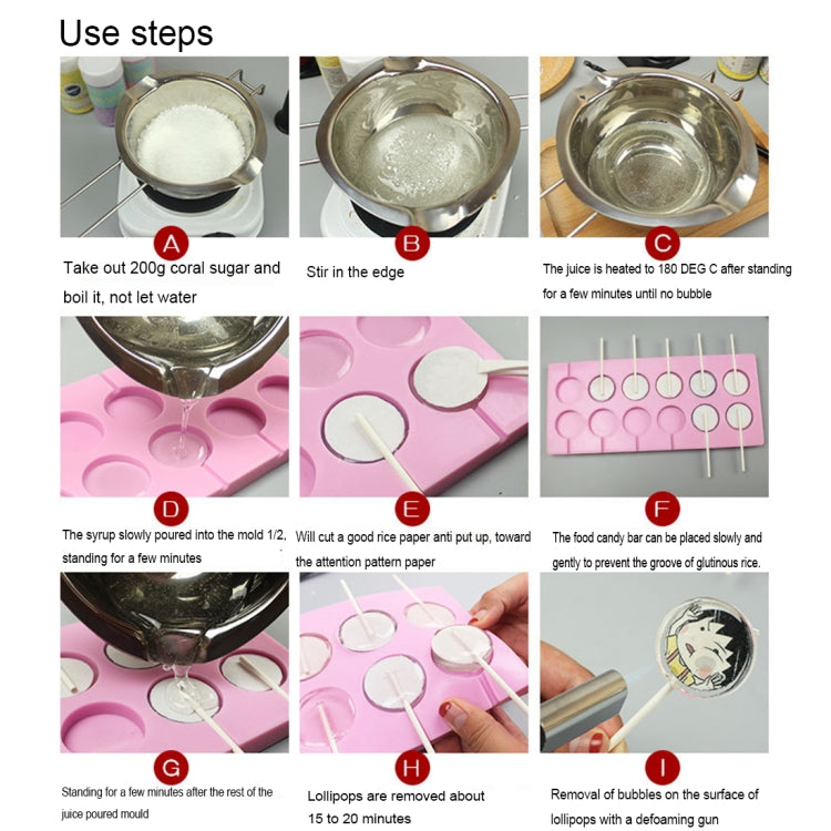 12-Capacity DIY Silicone Chocolate Molds(Lollipop Shape), Cow Shape, Lollipop Shape