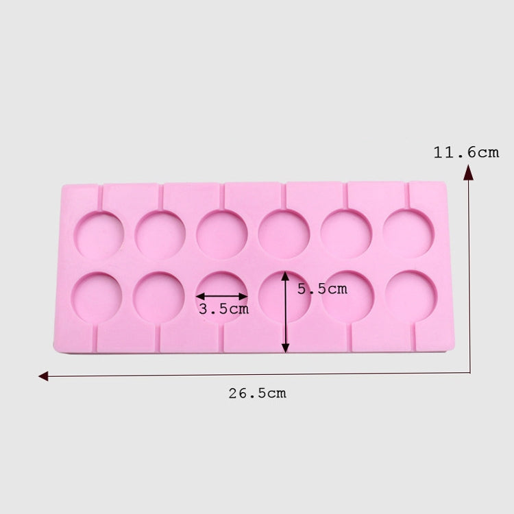 12-Capacity DIY Silicone Chocolate Molds(Lollipop Shape)