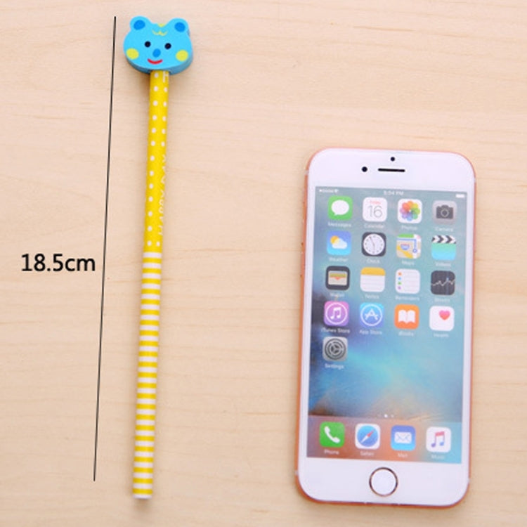 10pcs Creative Stationery Cartoon Animals Series Wooden HB Pencil with Eraser Children Pencils For Kids School Office Supply, Random Color Delivery, HB Pencil with Eraser