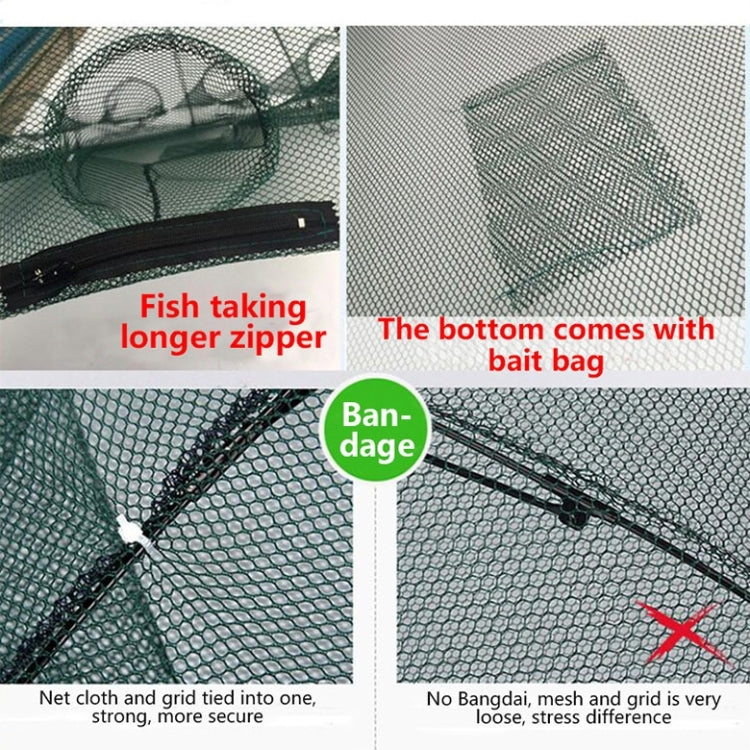 20 Holes Automatic Foldable Fishing Net Nylon Shrimp Crab Minnow Trap Fish Cast Net Fishing Tackle, 20 Holes