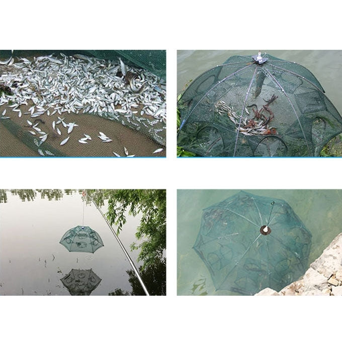 20 Holes Automatic Foldable Fishing Net Nylon Shrimp Crab Minnow Trap Fish Cast Net Fishing Tackle, 20 Holes