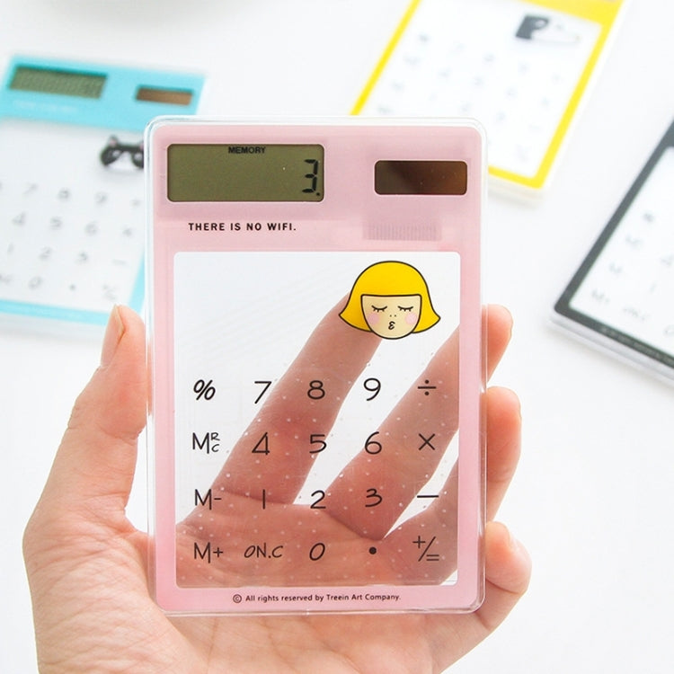 8 Digits LED Screen Calculator with Transparent Touch Pad & Solar Panel, Random Color Delivery, 8 Digits Calculator