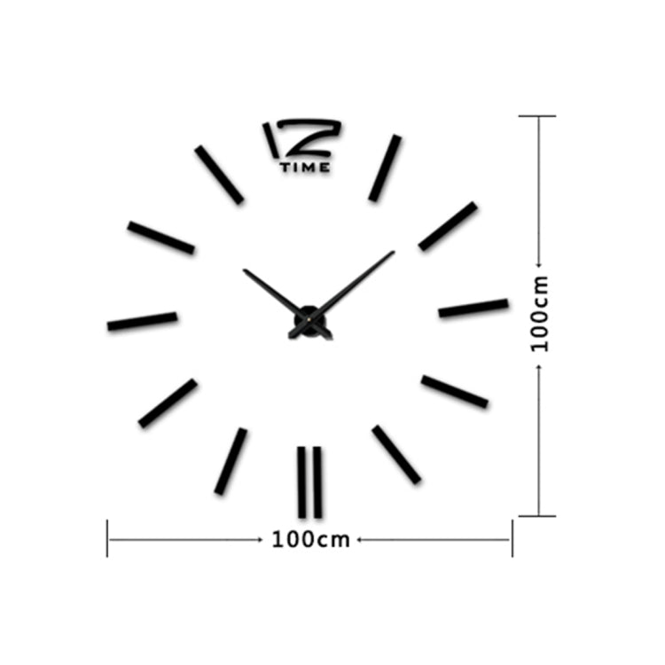 39 inch Bedroom Home Office Decoration Modern Frameless Large DIY 3D Mirror Wall Sticker Mute Clock, MH101 (Black), M001 (Gold), M001 (Silver)