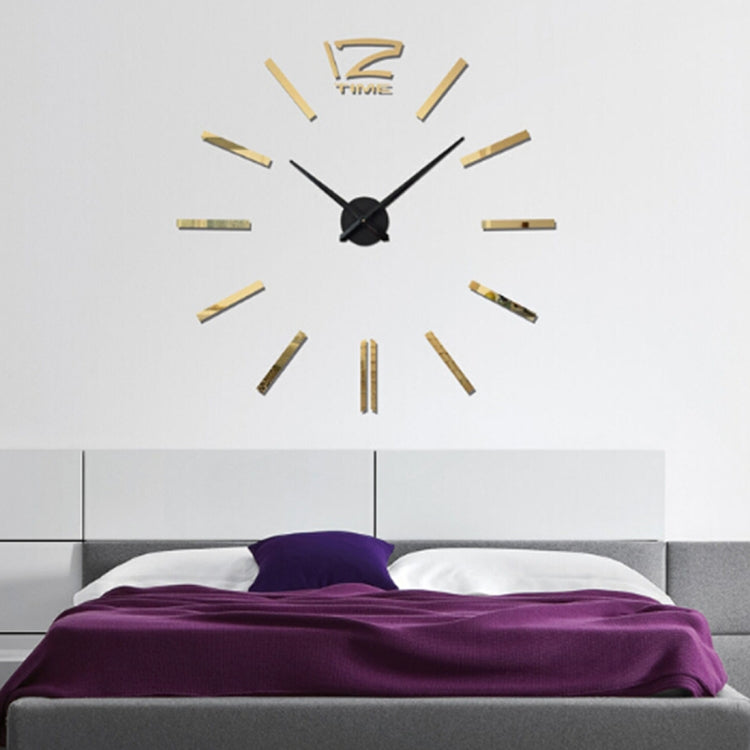 39 inch Bedroom Home Office Decoration Modern Frameless Large DIY 3D Mirror Wall Sticker Mute Clock, MH101 (Black), M001 (Gold), M001 (Silver)