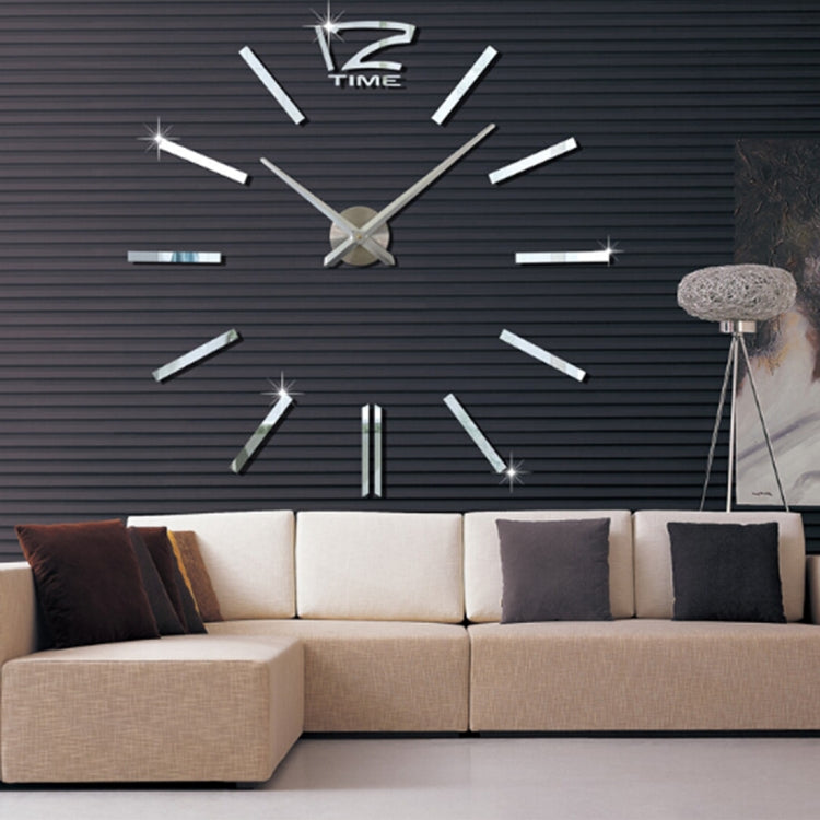39 inch Bedroom Home Office Decoration Modern Frameless Large DIY 3D Mirror Wall Sticker Mute Clock, MH101 (Black), M001 (Gold), M001 (Silver)