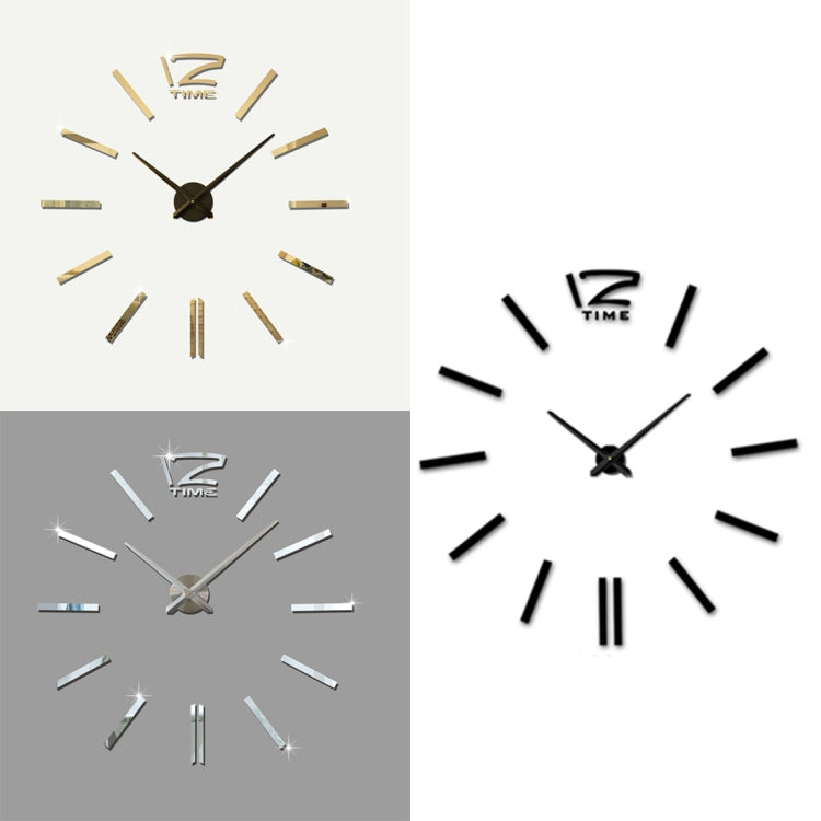 39 inch Bedroom Home Office Decoration Modern Frameless Large DIY 3D Mirror Wall Sticker Mute Clock, MH101 (Black), M001 (Gold), M001 (Silver)