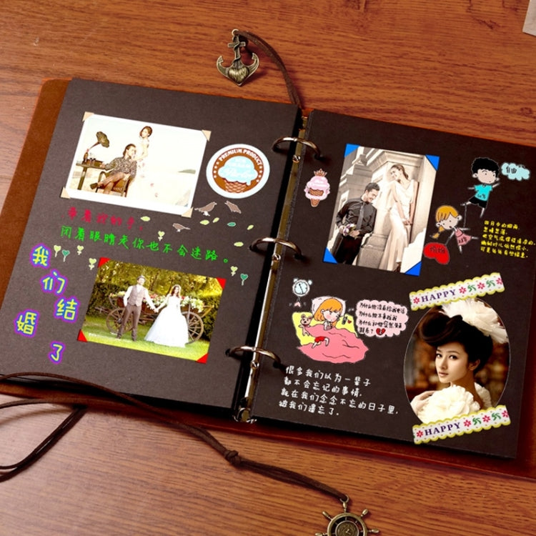DIY Creativity Loose-leaf Type Retro Imitation Leather Lashing Children Growth Memorial Photo Album, Lashing
