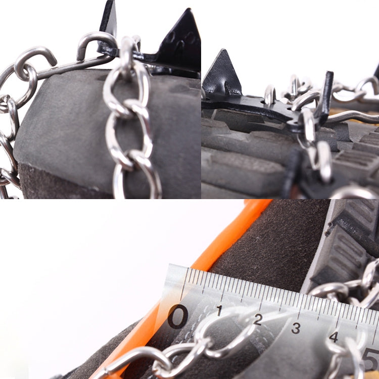 One Pair 8 Teeth Anti-Slip Ice Gripper Hiking Climbing Chain Shoes Covers