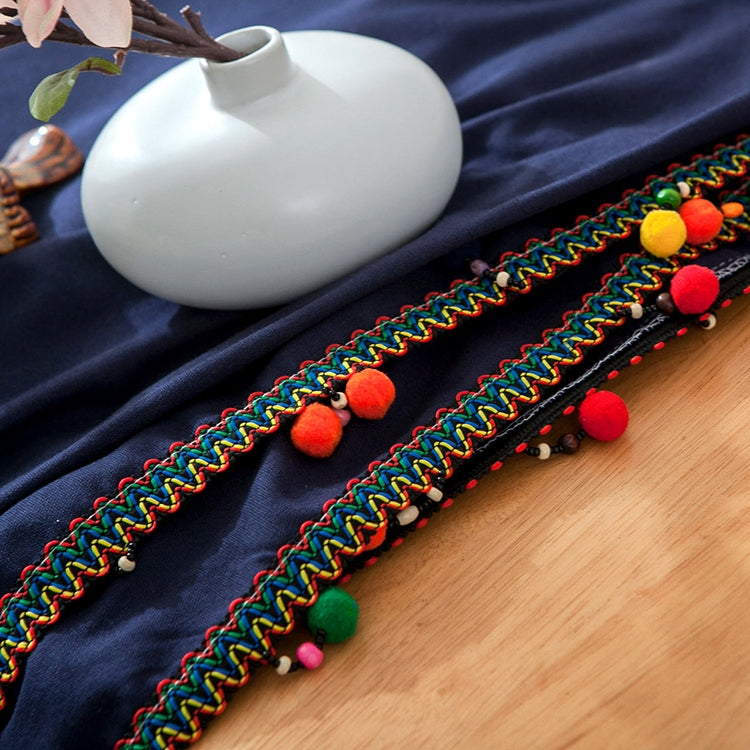 New Fashion European Ethnic Style Colorful Ball Tassel Cotton Tablecloth, Size: 90*90cm, Size: 100*140cm, Size: 120*120cm, Size: 130*180cm, Size: 140*140cm, Size: 140*160cm, Size: 140*180cm, Size: 140*200cm, Size: 140*220cm, Size: 140*250cm, Size: 60*6...