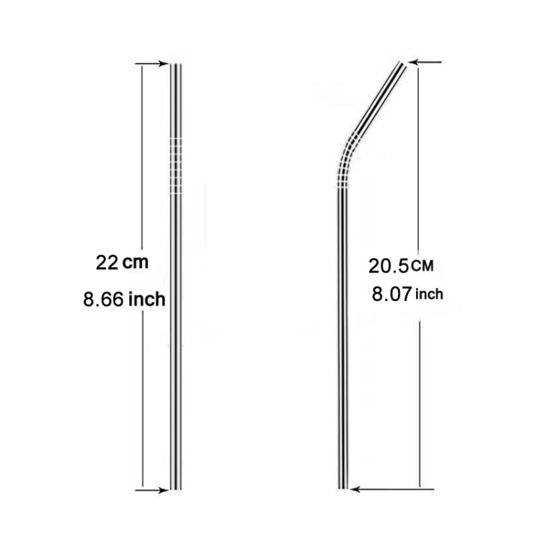 4pcs Reusable Stainless Steel Drinking Straw + Cleaner Brush Set Kit, 215*8mm, 215*8mm (Combination)